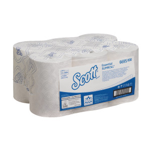 KC05085 Scott Essential Slimroll Hand Towel Roll White 190m Pack 6 6695 KC05085 Scott Essential Slimroll Hand Towel Roll White 190m Pack 6 6695