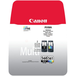 3713C006 Canon 3713C006 PG-560 CL-561 Ink Cartridge Multipack 75ml 83ml Pack qty 2 3713C006 Canon 3713C006 PG-560 CL-561 Ink Cartridge Multipack 75ml 83ml Pack qty 2
