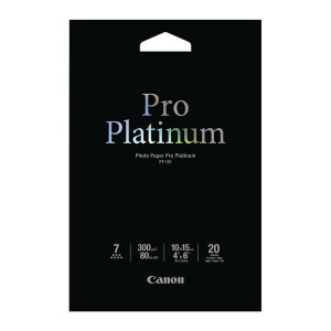 CO57525 Canon Inkjet Photo Paper Pro Platinum 10x15cm 300gsm Glossy Pack 20 PT-101 2768B013 CO57525 Canon Inkjet Photo Paper Pro Platinum 10x15cm 300gsm Glossy Pack 20 PT-101 2768B013