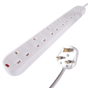 GR40219 Connekt Gear UK 6-Gang Mains Power Surge Protected Extension Block 2m 27-6020s GR40219 Connekt Gear UK 6-Gang Mains Power Surge Protected Extension Block 2m 27-6020s