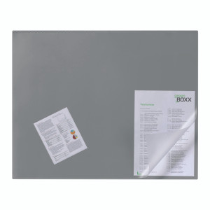 DB71304 Durable Desk Mat with Transparent Overlay 650 x 520mm Grey 720310