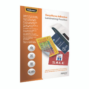 BB73084 Fellowes Admire EasyMove A3 Laminating Pouches Pack 25 5601801 BB73084 Fellowes Admire EasyMove A3 Laminating Pouches Pack 25 5601801