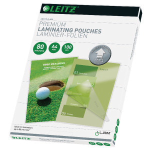 LZ39762 Leitz iLAM Prem Laminating Pouch A4 160 Micron Pack 100 74780000 LZ39762 Leitz iLAM Prem Laminating Pouch A4 160 Micron Pack 100 74780000
