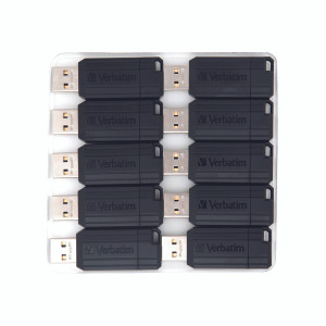 VM49046 Verbatim Pinstripe USB Drive 16GB Push Pull Black Pack 10 49046 VM49046 Verbatim Pinstripe USB Drive 16GB Push Pull Black Pack 10 49046