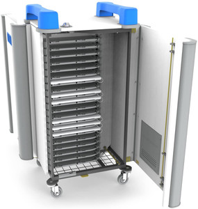 UniCabby 20 Horizontal 20-Device Mobile AC Charging Trolley for Laptops, Tablets and Chromebooks up to 14″ – Horizontal