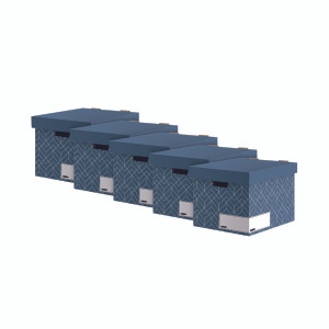 BB76836 Bankers Box Decor Storage Box Blue Pack 5 4483701 BB76836 Bankers Box Decor Storage Box Blue Pack 5 4483701