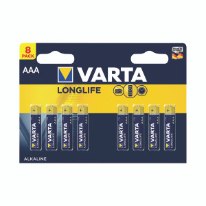 VR68196 Varta Longlife AAA Battery Pack 8 04103101418 VR68196 Varta Longlife AAA Battery Pack 8 04103101418