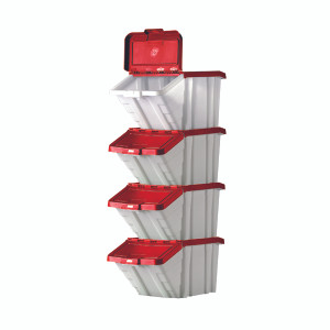 MJ07675 Barton Multifunctional Storage Bins Red Lids Pack 4 052102 4 MJ07675 Barton Multifunctional Storage Bins Red Lids Pack 4 052102 4