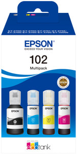Epson C13T03R640 102 BCMY Ink Bottles Multipack, 127ml + 3x70ml, Pack qty 4 Epson C13T03R640 102 BCMY Ink Bottles Multipack, 127ml + 3x70ml, Pack qty 4