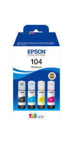 Epson C13T00P640 104 BCMY Black Ink Bottles Multipack, 65ml, Pack qty 4 Epson C13T00P640 104 BCMY Black Ink Bottles Multipack, 65ml, Pack qty 4