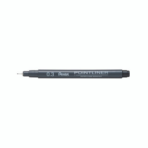 Pentel Pointliner Pigment Liner 0.3mm Black (Pack of 12) S20P-3A Pentel Pointliner Pigment Liner 0.3mm Black (Pack of 12) S20P-3A
