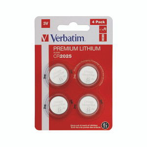 Verbatim CR2025 3V Premium Lithium Battery (Pack of 4) 49532 Verbatim CR2025 3V Premium Lithium Battery (Pack of 4) 49532