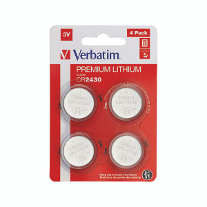 Verbatim CR2430 3V Premium Lithium Battery (Pack of 4) 49534 Verbatim CR2430 3V Premium Lithium Battery (Pack of 4) 49534