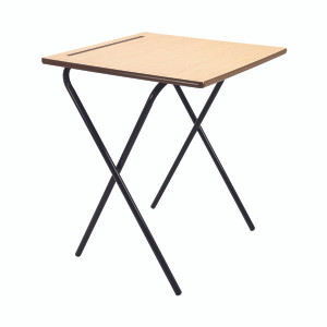 Titan Folding Exam Desk MDF Edge 600x600x720mm Beech KF78654 Titan Folding Exam Desk MDF Edge 600x600x720mm Beech KF78654