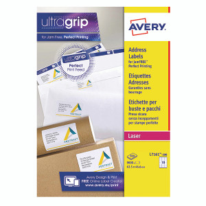 Avery Ultragrip Laser Labels 63.5x46.6mm White (Pack of 9000) L7161-500