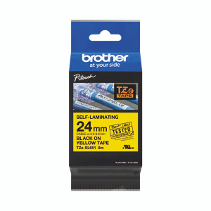 Brother P-Touch 24mm Black on Yellow Labelling Tape TZE-SL651 Brother P-Touch 24mm Black on Yellow Labelling Tape TZE-SL651