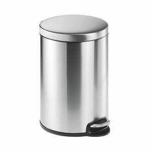 Durable Round Stainless Steel Pedal Bin 20 Litre Silver 340223 Durable Round Stainless Steel Pedal Bin 20 Litre Silver 340223