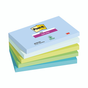 Post-it Super Sticky Notes Oasis 76x127mm 90 Sheets (Pack of 5) 7100258790 Post-it Super Sticky Notes Oasis 76x127mm 90 Sheets (Pack of 5) 7100258790