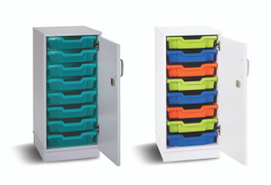 Monarch Premium 8 Shallow Tray Storage Unit complete with Gratnells Trays and Lockable Doors Monarch Premium 8 Shallow Tray Storage Unit complete with Gratnells Trays and Lockable Doors