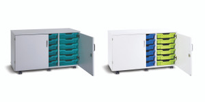 Monarch Premium 18 Shallow Tray Storage Unit complete with Gratnells Trays and Lockable Doors W1045 x D475 x H617mm Monarch Premium 18 Shallow Tray Storage Unit complete with Gratnells Trays and Lockable Doors W1045 x D475 x H617mm