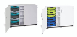 Monarch Premium 8 Shallow Tray Storage Unit complete with Gratnells Trays and 2 Adjustable Shelves and Lockable Doors Monarch Premium 8 Shallow Tray Storage Unit complete with Gratnells Trays and 2 Adjustable Shelves and Lockable Doors