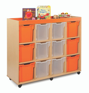 Monarch Bubblegum 12 Jumbo Tray Storage Unit with Inset Lid and Gratnells Trays Monarch Bubblegum 12 Jumbo Tray Storage Unit with Inset Lid and Gratnells Trays