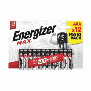 Energizer Max AAA Battery (Pack of 12) E303323400 Energizer Max AAA Battery (Pack of 12) E303323400