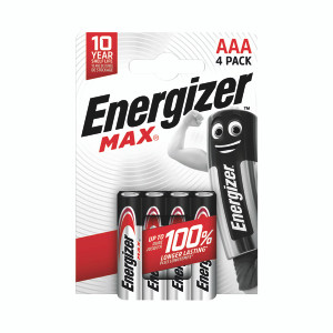 Energizer Max AAA Battery (Pack of 4) E303325600 Energizer Max AAA Battery (Pack of 4) E303325600