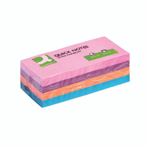 Q-Connect Rainbow Brilliant Pad 38x51mm 100 Sheets Assorted (Pack of 12) Q-Connect Rainbow Brilliant Pad 38x51mm 100 Sheets Assorted (Pack of 12)