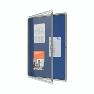 Nobo Premium Plus Felt Lockable Notice Board 9xA4 1902556 Nobo Premium Plus Felt Lockable Notice Board 9xA4 1902556