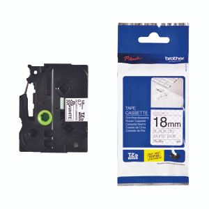 Brother TZe P-touch Security Label Tape 18mmx8m Black on White TZESE4 Brother TZe P-touch Security Label Tape 18mmx8m Black on White TZESE4