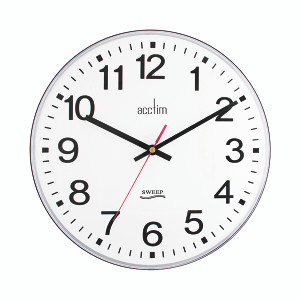 Acctim Clarkenwell Wall Clock Silent Non-Ticking 300mm Diameter White 22233 Acctim Clarkenwell Wall Clock Silent Non-Ticking 300mm Diameter White 22233