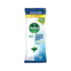 Dettol Antibacterial Cleansing Wipes (Pack of 126) 3189500S Dettol Antibacterial Cleansing Wipes (Pack of 126) 3189500S
