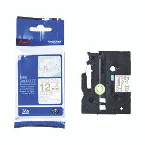 Brother P-Touch 12mm Gold On White Labelling Tape TZER234 Brother P-Touch 12mm Gold On White Labelling Tape TZER234