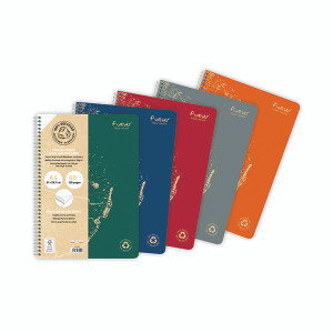 Forever Wirebound Notebook Lined 90gsm A4 Assorted (Pack of 5) 68406C