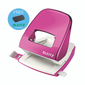 Leitz NeXXt WOW Metal Office Hole Punch Metallic Pink 50081023 Leitz NeXXt WOW Metal Office Hole Punch Metallic Pink 50081023