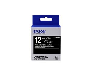 Epson C53S654009 LK-4BWV Ribbon Black on White 12mm x 9m Epson C53S654009 LK-4BWV Ribbon Black on White 12mm x 9m