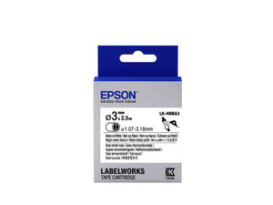 Epson C53S654903 LK-4WBA3 Heat Shrink Tubes Black on White 3mm x 2,5m Epson C53S654903 LK-4WBA3 Heat Shrink Tubes Black on White 3mm x 2,5m