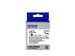 Epson C53S654904 LK-4WBA5 Heat Shrink Tubes Black on White 5mm x 2,5m Epson C53S654904 LK-4WBA5 Heat Shrink Tubes Black on White 5mm x 2,5m