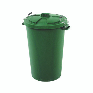 Dustbin with Clip On Lid Green 90L 415697 Dustbin with Clip On Lid Green 90L 415697