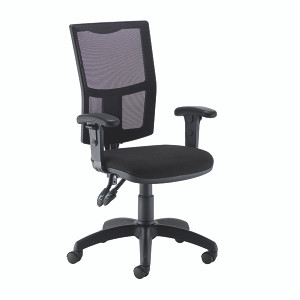 Jemini Medway High Mesh Back Operator Chair Adjustable Arms Black KF823018 Jemini Medway High Mesh Back Operator Chair Adjustable Arms Black KF823018