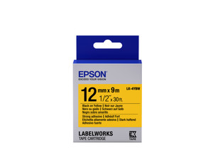 Epson C53S654014 LK-4YBW Ribbon Black on Yellow 12mm x 9m Epson C53S654014 LK-4YBW Ribbon Black on Yellow 12mm x 9m
