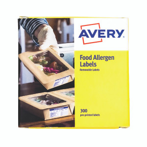 Avery Pre-Printed Allergen Food Labels 98x40mm (Pack of 300) ALL9840 Avery Pre-Printed Allergen Food Labels 98x40mm (Pack of 300) ALL9840