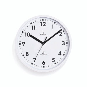 Acctim Nardo Radio Controlled Wall Clock 200mm White 74662 Acctim Nardo Radio Controlled Wall Clock 200mm White 74662