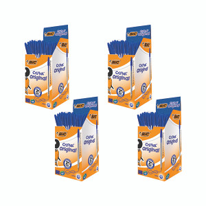 Bic Cristal Ballpoint Pen Medium Blue (Pack of 50) 4 For 3