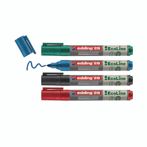 Edding e-28/4 S EcoLine Whiteboard Marker A5 Assorted (Pack of 4) 4-28-4 Edding e-28/4 S EcoLine Whiteboard Marker A5 Assorted (Pack of 4) 4-28-4