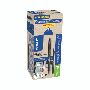 Pilot FriXion Ball Clicker Rollerball Bonus Pack Box 12 Pens +12 Refills Blk (Pack of 24) WLT435853 Pilot FriXion Ball Clicker Rollerball Bonus Pack Box 12 Pens +12 Refills Blk (Pack of 24) WLT435853