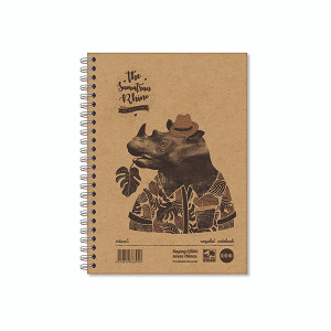 Rhino Recycled Wirebound Notebook 160 Pages 8mm Ruled A5 (Pack of 5) SRTWA5 Rhino Recycled Wirebound Notebook 160 Pages 8mm Ruled A5 (Pack of 5) SRTWA5