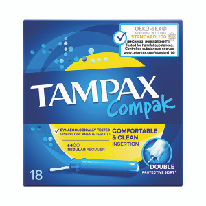 Tampax Compact Regular Applicator Tampons Box x18 (Pack of 6) 57763 Tampax Compact Regular Applicator Tampons Box x18 (Pack of 6) 57763