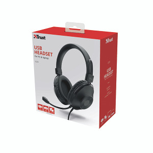 Trust Ozo Over Ear Wired Headset Flexible Microphone Black 24132 Trust Ozo Over Ear Wired Headset Flexible Microphone Black 24132